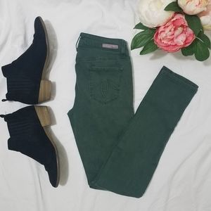 Anthro Level 99 Skinny Straight Green Jeans sz 26